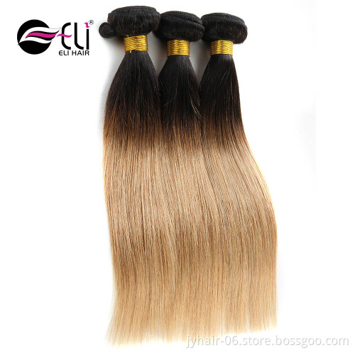 27# blond Wholesale Price Ombre Color 1b27 Peruvian Straight Hair In China